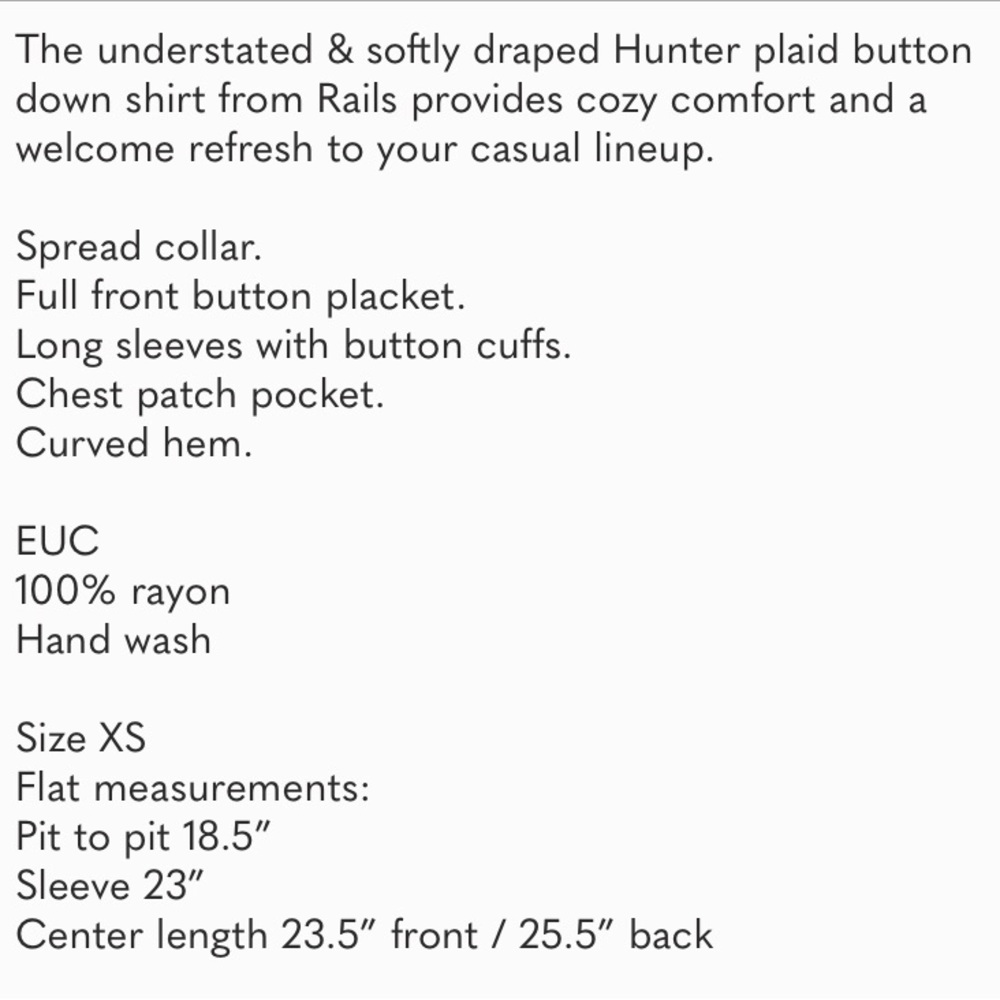 Rails Hunter Plaid Button Front In Ocean Size Xs - image 4